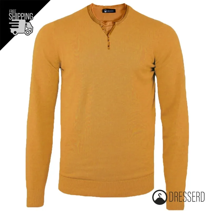 Maglia Uomo Manica Lunga Maglioncino Serafino Con Top Maglia Invernale Dresserd