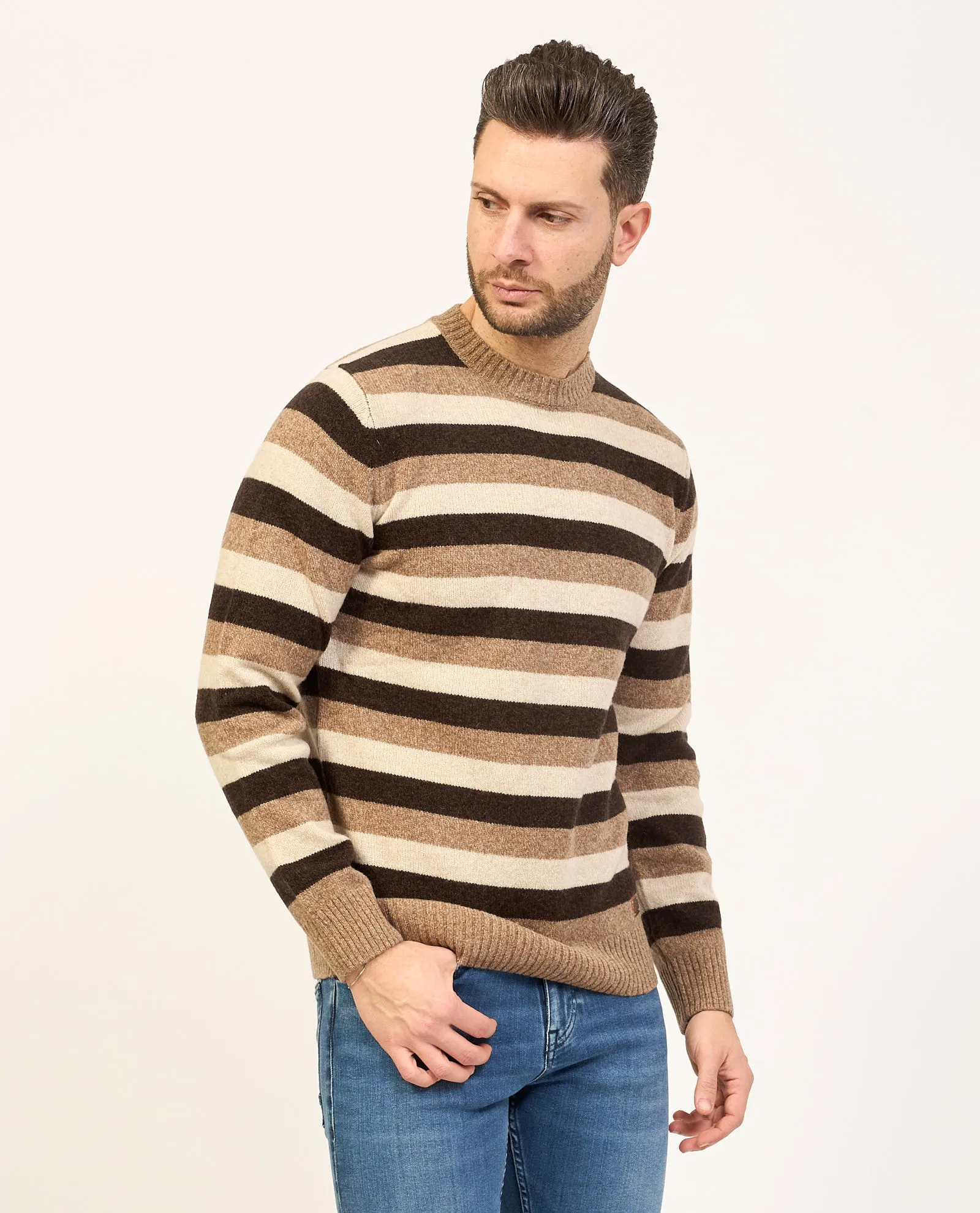 Maglia uomo Yes Zee girocollo fantasia a righe
