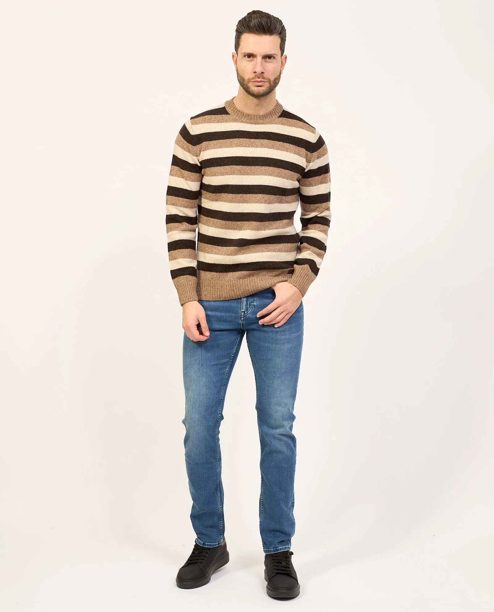 Maglia uomo Yes Zee girocollo fantasia a righe