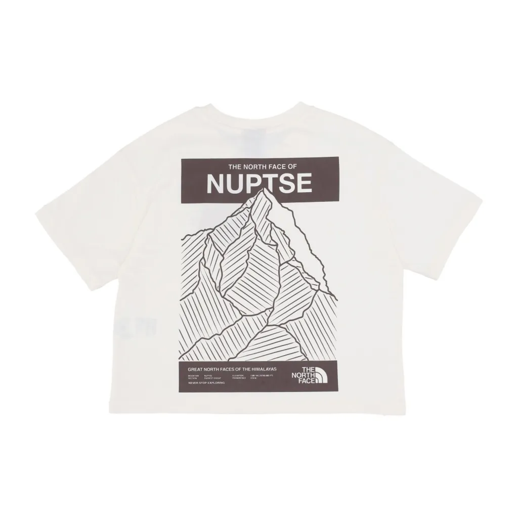 maglietta corta donna w nuptse face tee GARDENIA WHITE