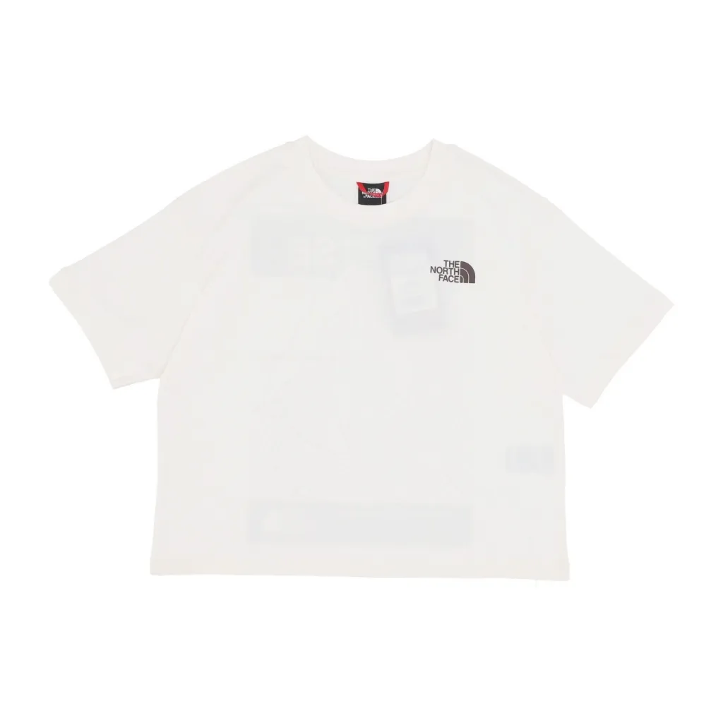 maglietta corta donna w nuptse face tee GARDENIA WHITE