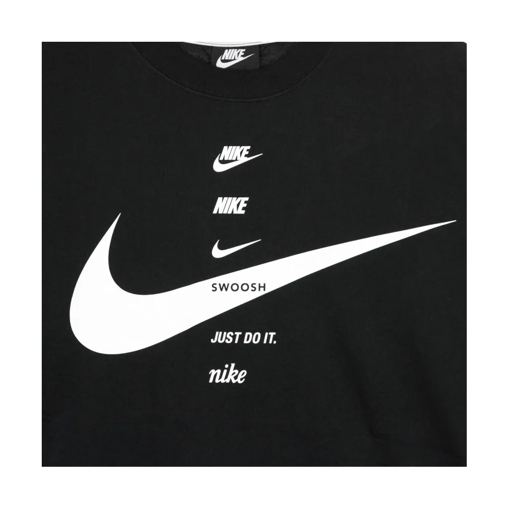 maglietta donna swoosh top BLACK/WHITE
