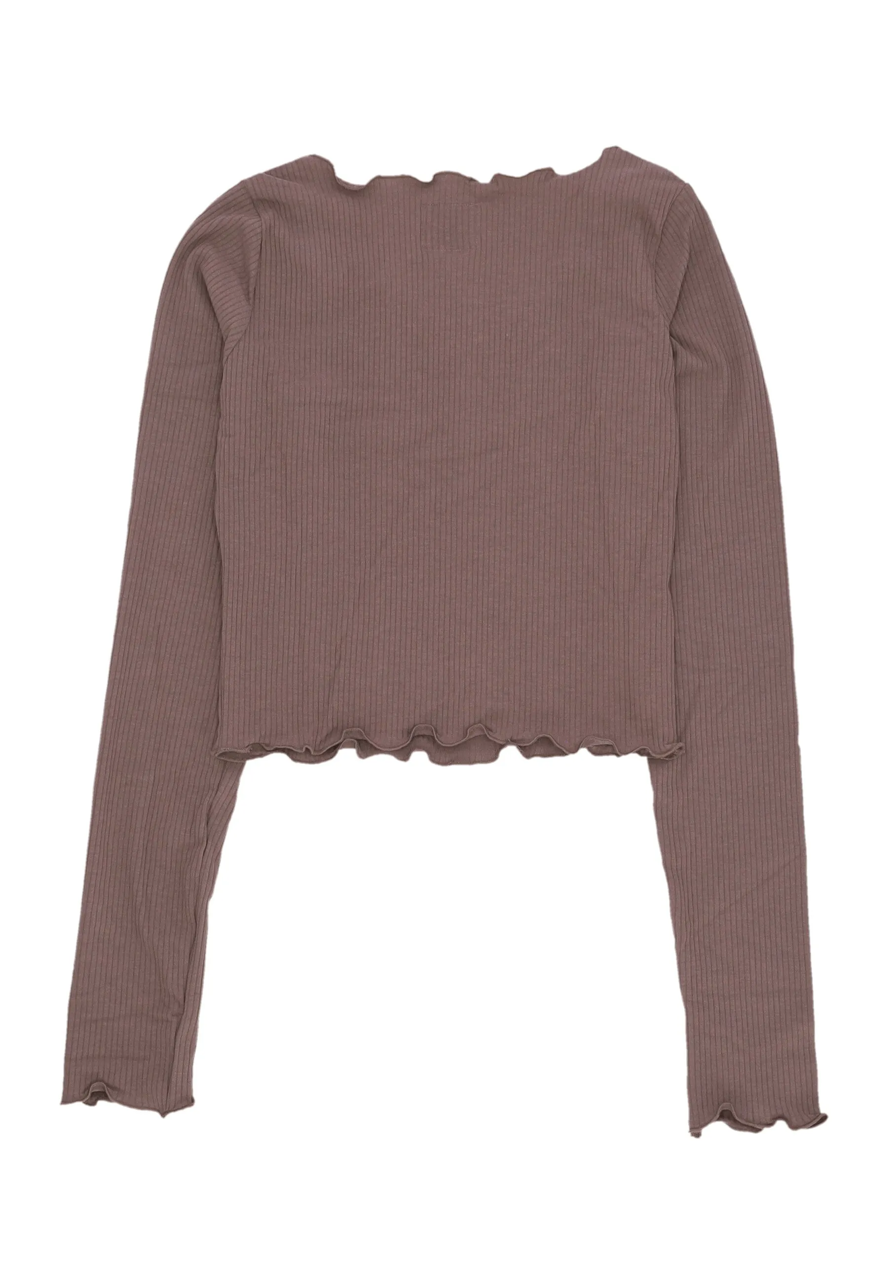Maglietta Manica Lunga Donna W Retro Short Rib L/s Taupe