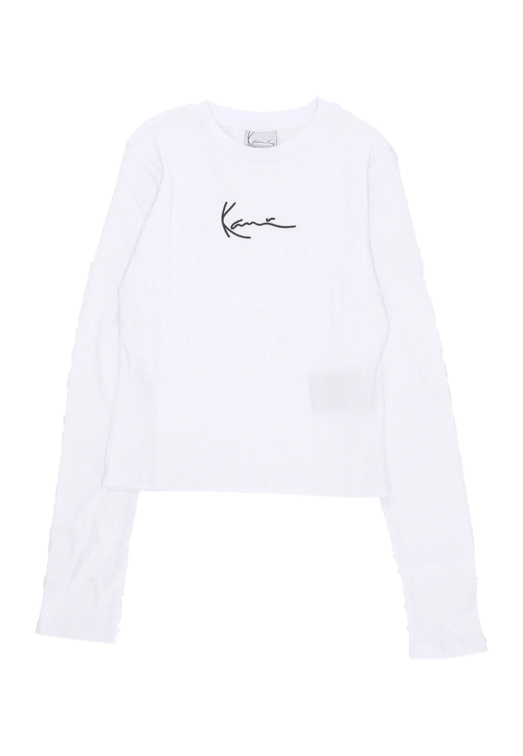 Maglietta Manica Lunga Donna W Small Signature Short L/s Rib White
