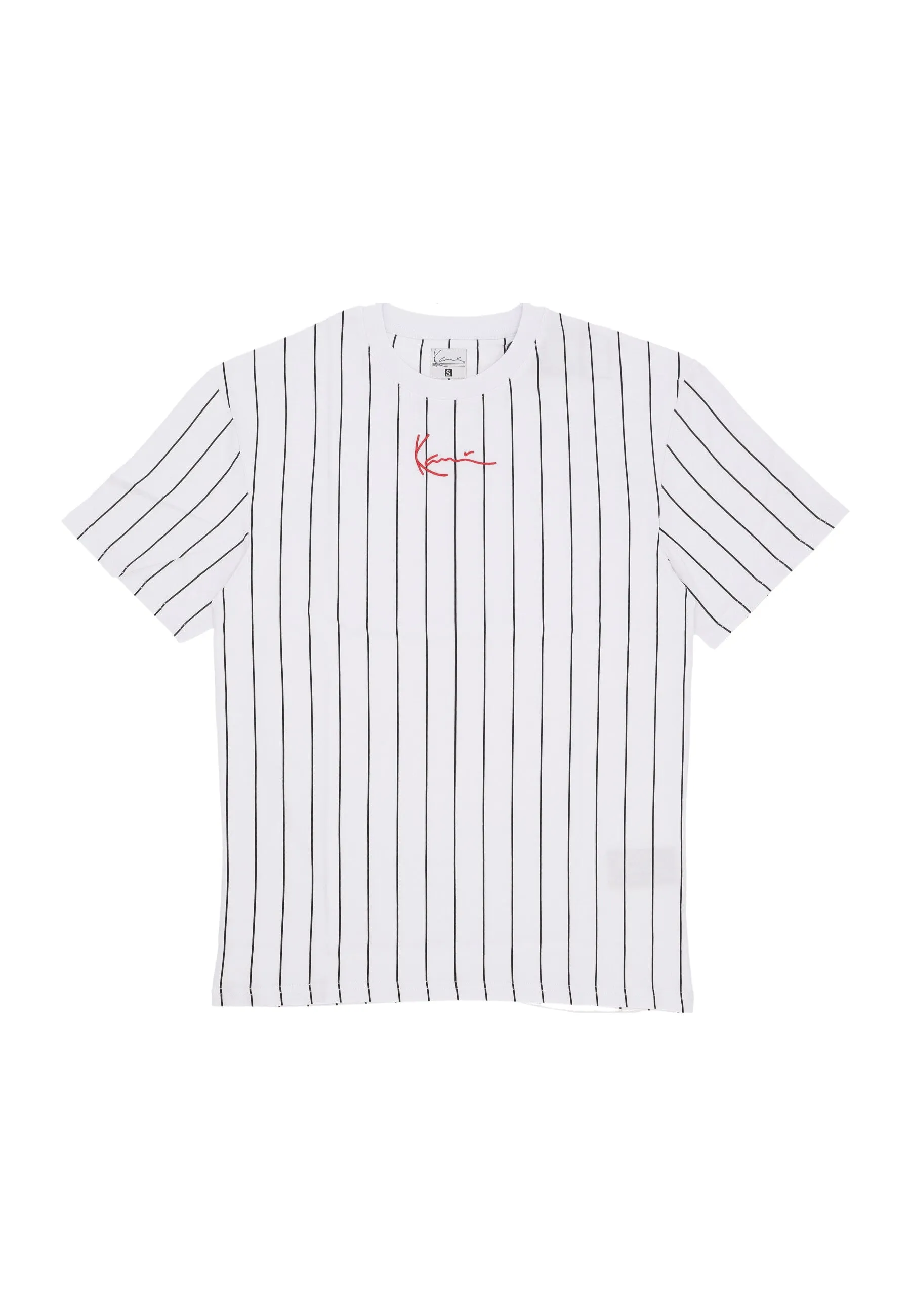 Maglietta Uomo Small Signature Pinstripe Tee White/black