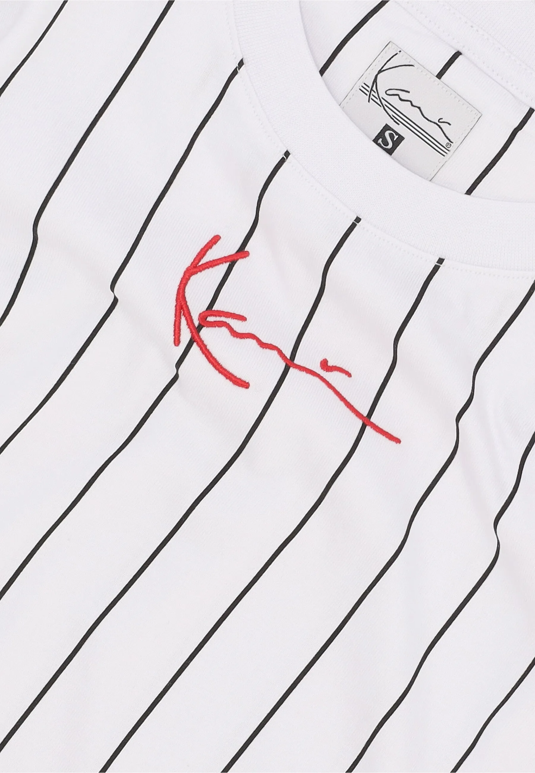 Maglietta Uomo Small Signature Pinstripe Tee White/black