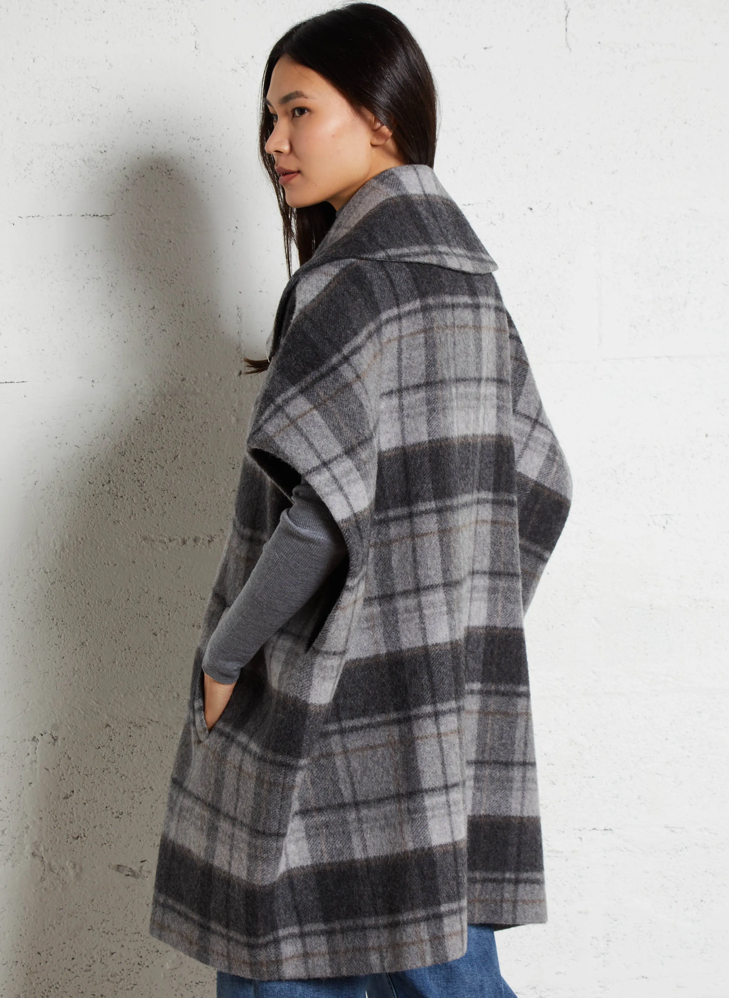  MAISON 123   ANDREW - Cappotto con revers in misto lana | Grigio