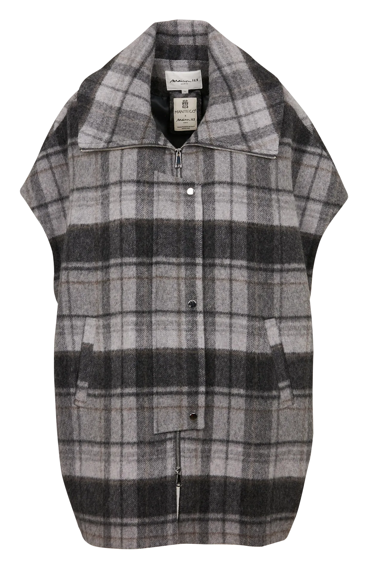  MAISON 123   ANDREW - Cappotto con revers in misto lana | Grigio