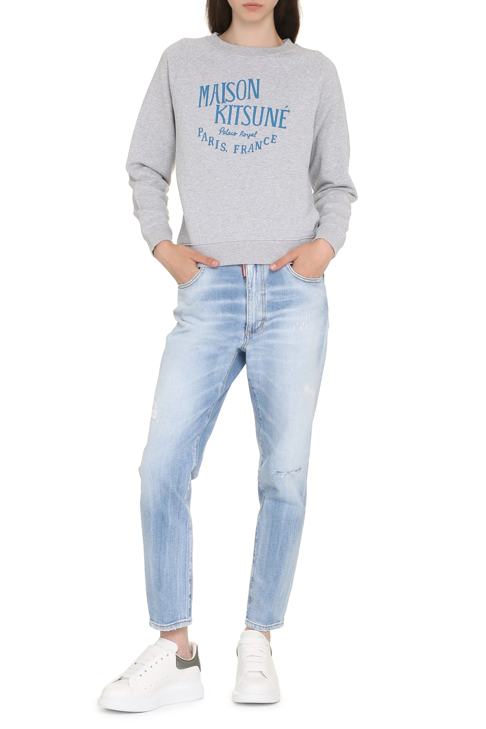 Maison Kitsuné Felpa in cotone con logo