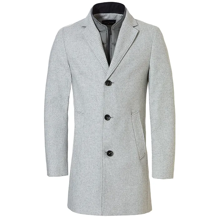 Mario Brigatti Cappotto invernale moderno in lana Grigio chiaro