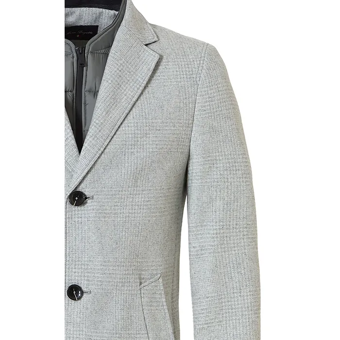 Mario Brigatti Cappotto invernale moderno in lana Grigio chiaro