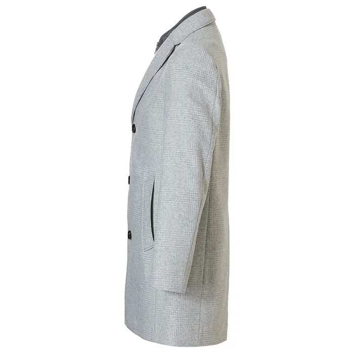 Mario Brigatti Cappotto invernale moderno in lana Grigio chiaro