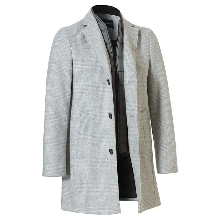 Mario Brigatti Cappotto invernale moderno in lana Grigio chiaro