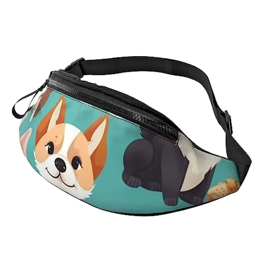 Marsupio con stampa di cani carini marsupio, marsupio, marsupio, Nero , Taglia unica 237948773