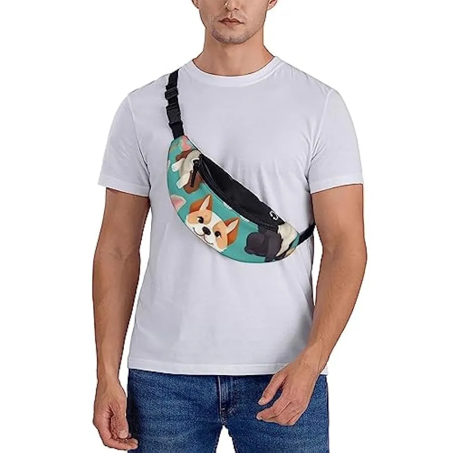 Marsupio con stampa di cani carini marsupio, marsupio, marsupio, Nero , Taglia unica 237948773