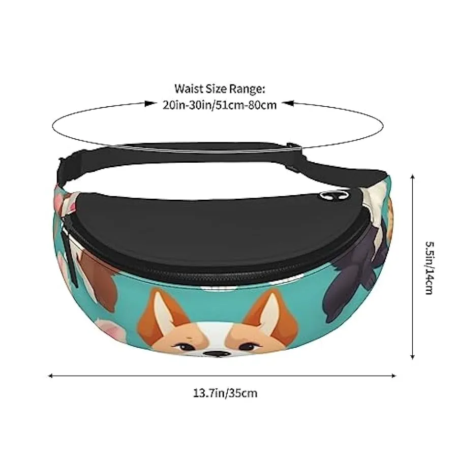 Marsupio con stampa di cani carini marsupio, marsupio, marsupio, Nero , Taglia unica 237948773