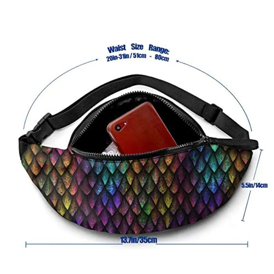 Marsupio per Uomo Donna,Marsupio con Squame di Drago Marsupio con Cintura Tasca a Tracolla Regolabile Borsa a Tracolla Borsa sul