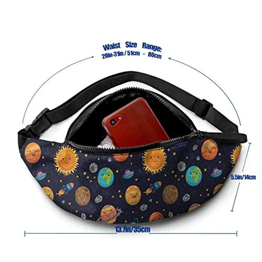 Marsupio per Uomo Donna,Sistema Solare Infantile Marsupio Marsupio con Cintura Tasca a Tracolla Regolabile Borsa a Tracolla Bors