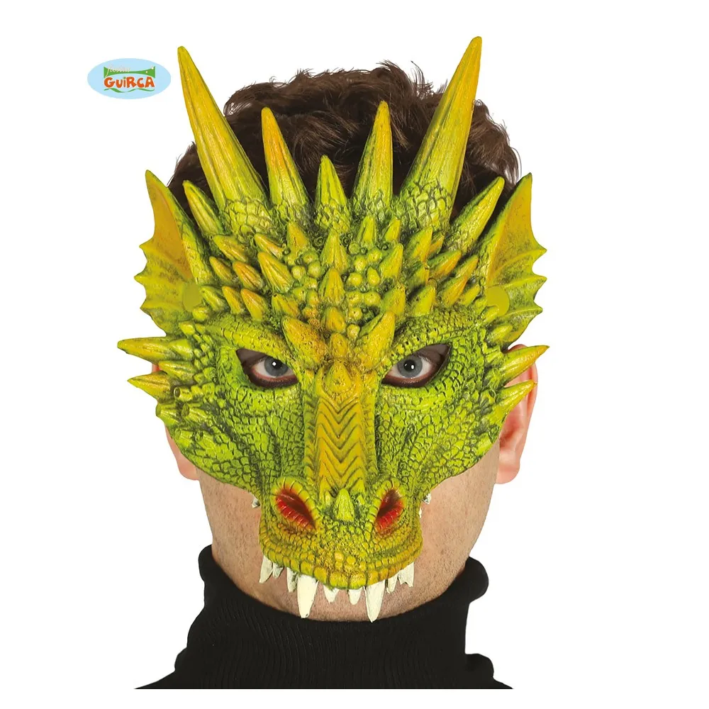 Maschera da Drago Verde per Travestimenti Carnevale e Halloween