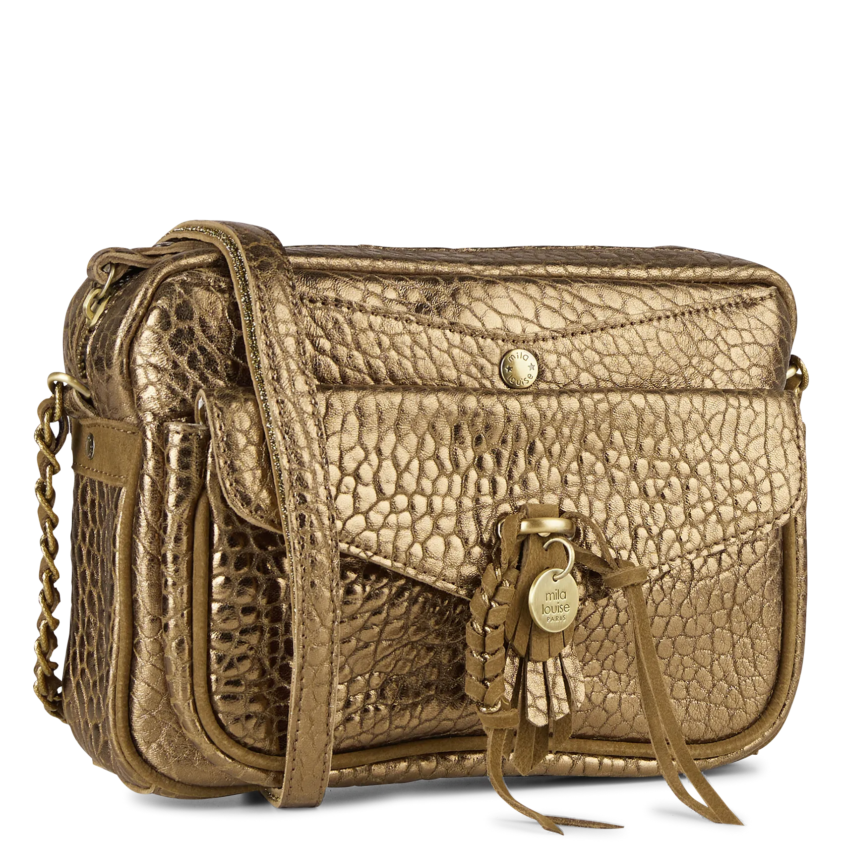  MILA LOUISE   ORELIA - Borsa a bandoliera in pelle | Kaki