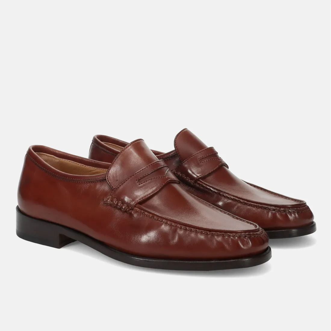 Mocassino tubolare Calpierre 4603 marrone in morbida pelle
