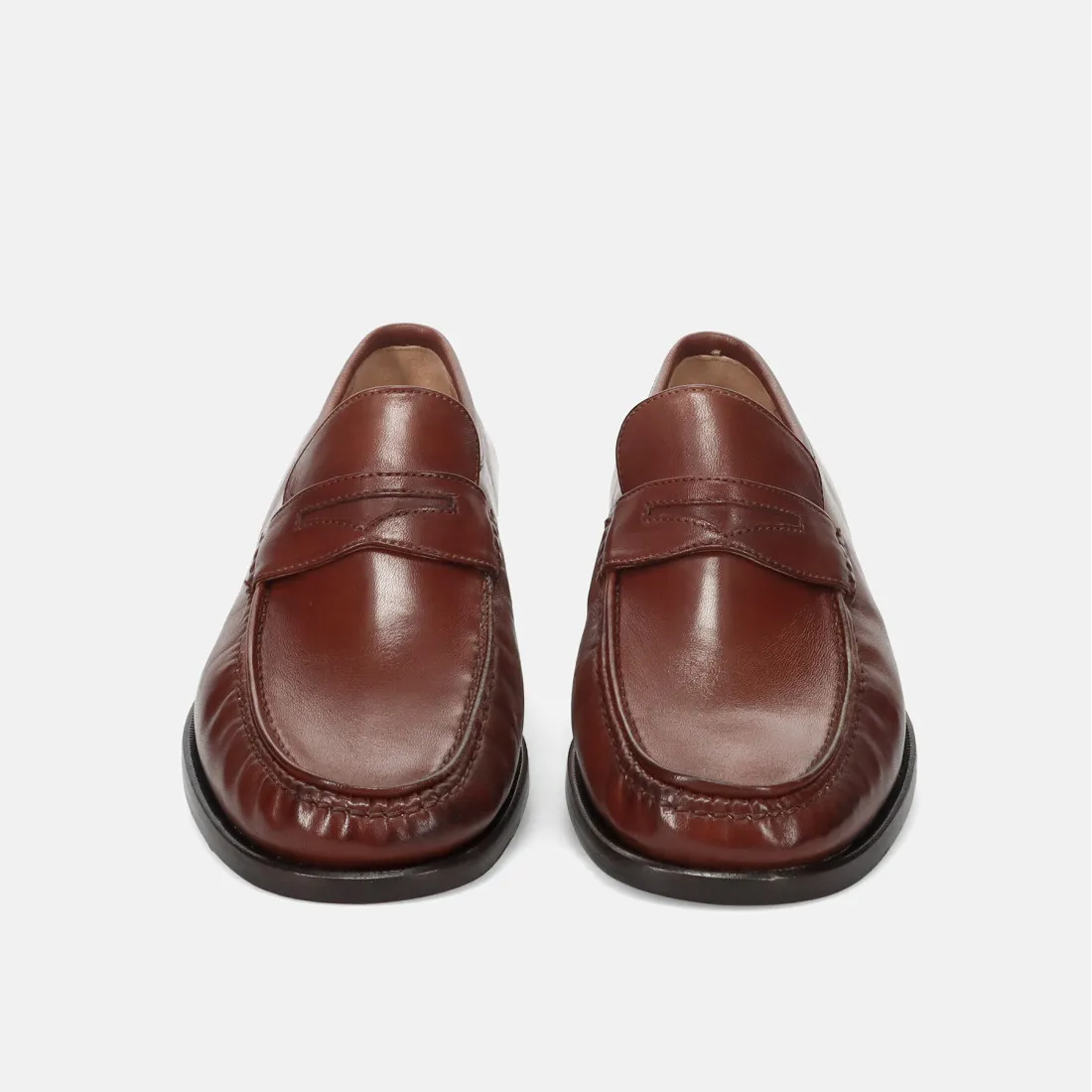 Mocassino tubolare Calpierre 4603 marrone in morbida pelle
