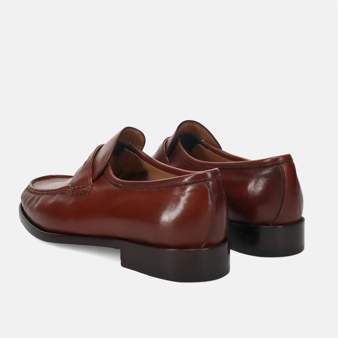 Mocassino tubolare Calpierre 4603 marrone in morbida pelle