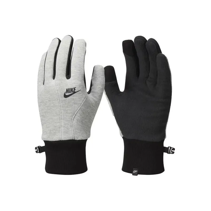 NIKE THERMA FIT TECH FLEECE GUANTI RUNNING DRI-FIT INVERNALE - GRIGIO/NERO