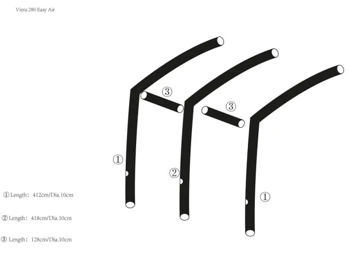 Obelink Viera 280/390 Easy Air airtube principale destro/sinistro