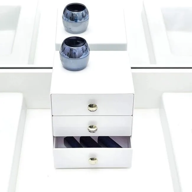 Organizzatore da bagno con 3 cassetti bianco