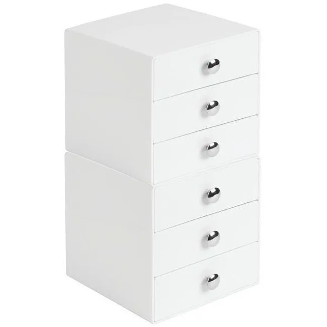 Organizzatore da bagno con 3 cassetti bianco