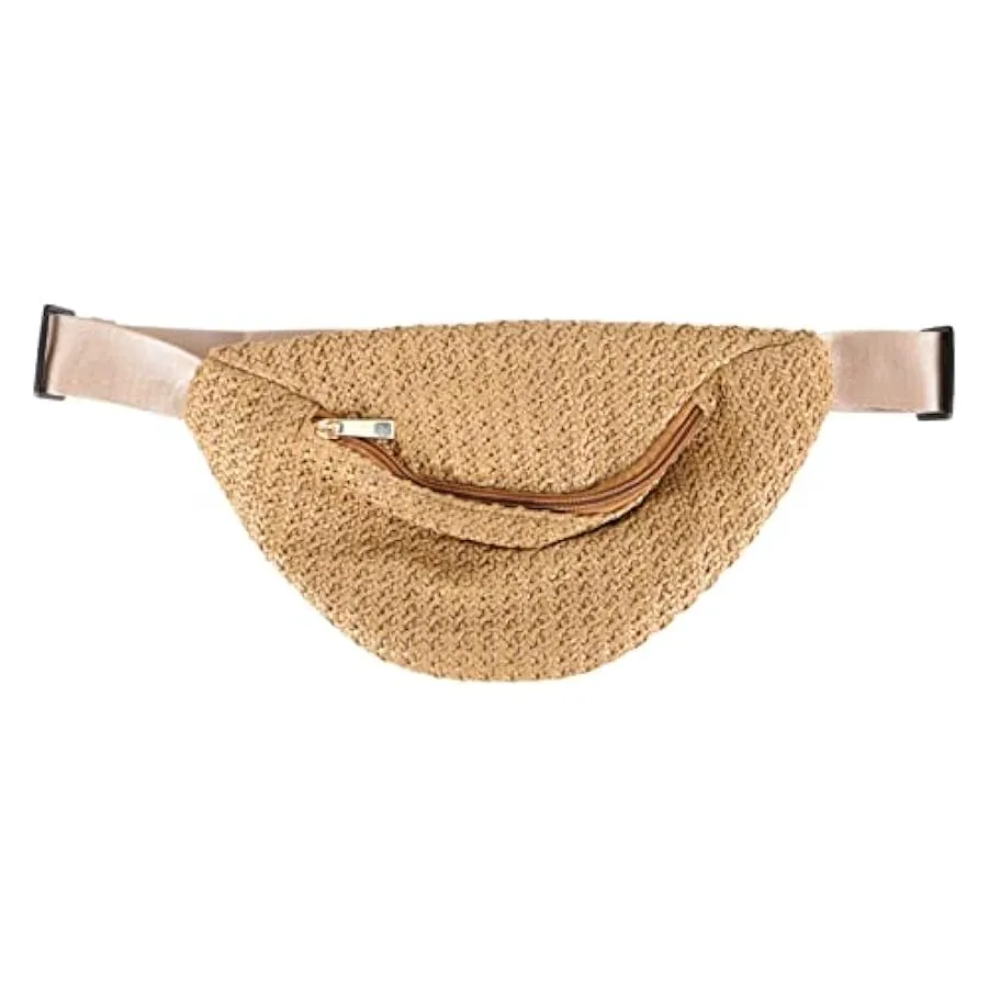 PACKOVE 1 Pc Borsa a Tracolla in Paglia Borsa Spiaggia Marsupio in Paglia Intrecciata Marsupio in Vita Borsa in Vimini Borsa Est
