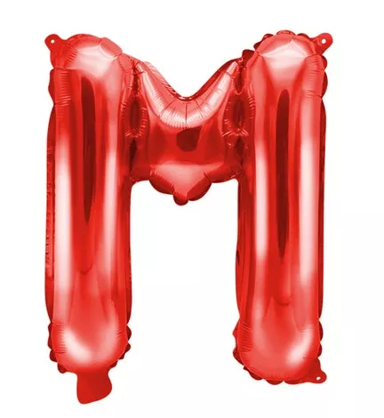 Palloncino rosso lettera M 35 cm