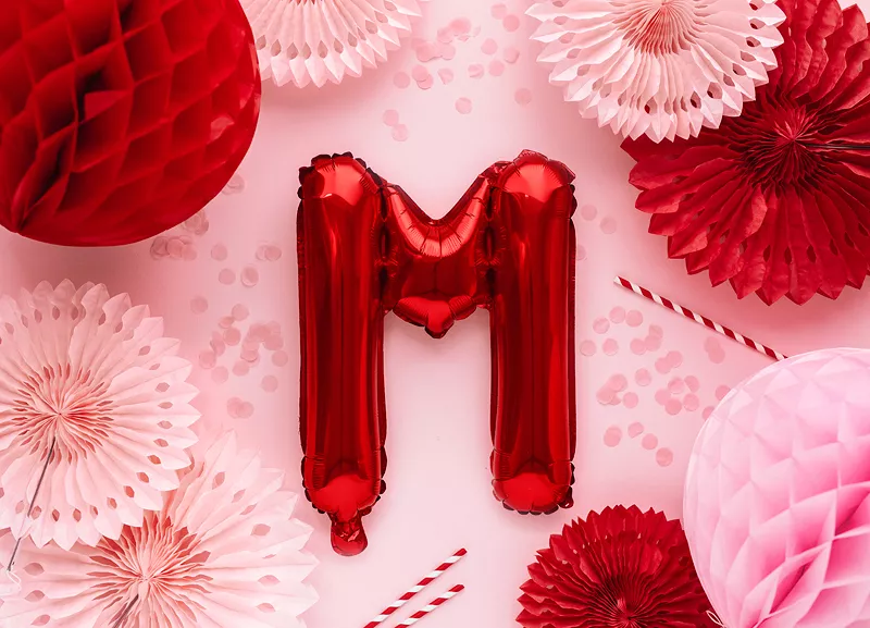 Palloncino rosso lettera M 35 cm