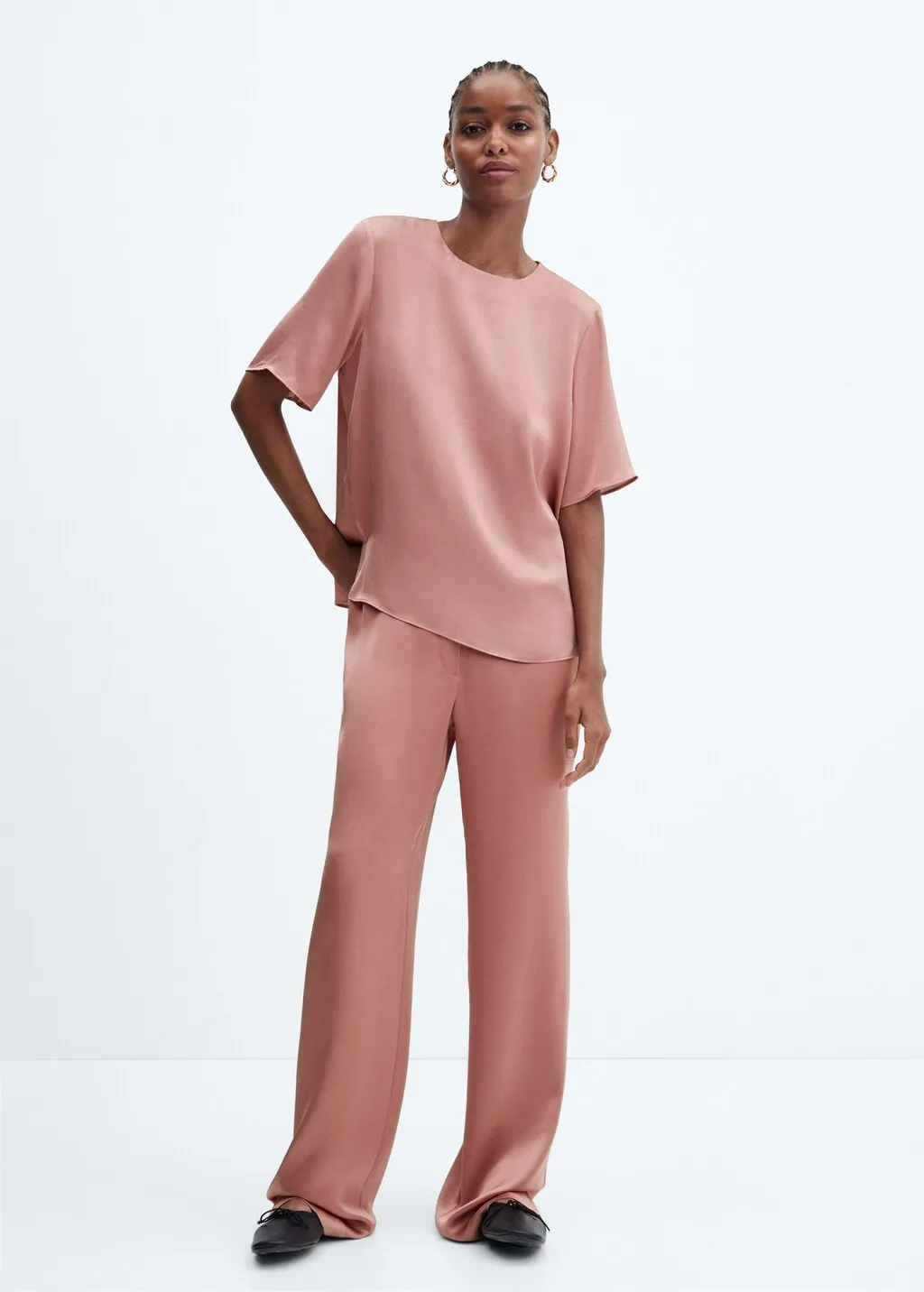 Pantaloni raso vita elasticizzata