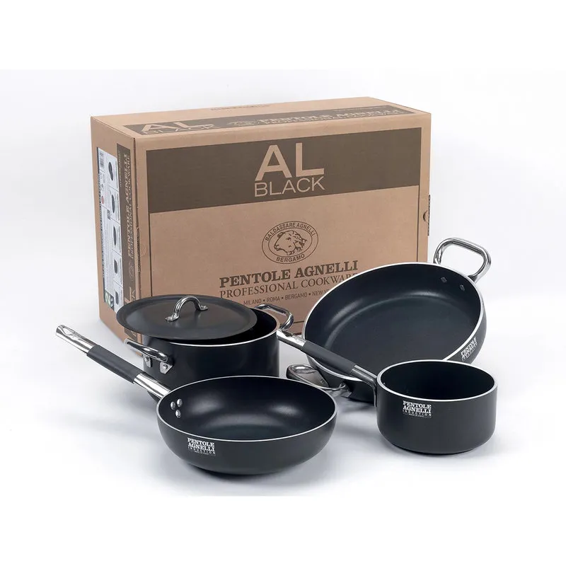 Pentole Agnelli Batteria pentole Set Al-Black 2 induzione - 5 pz