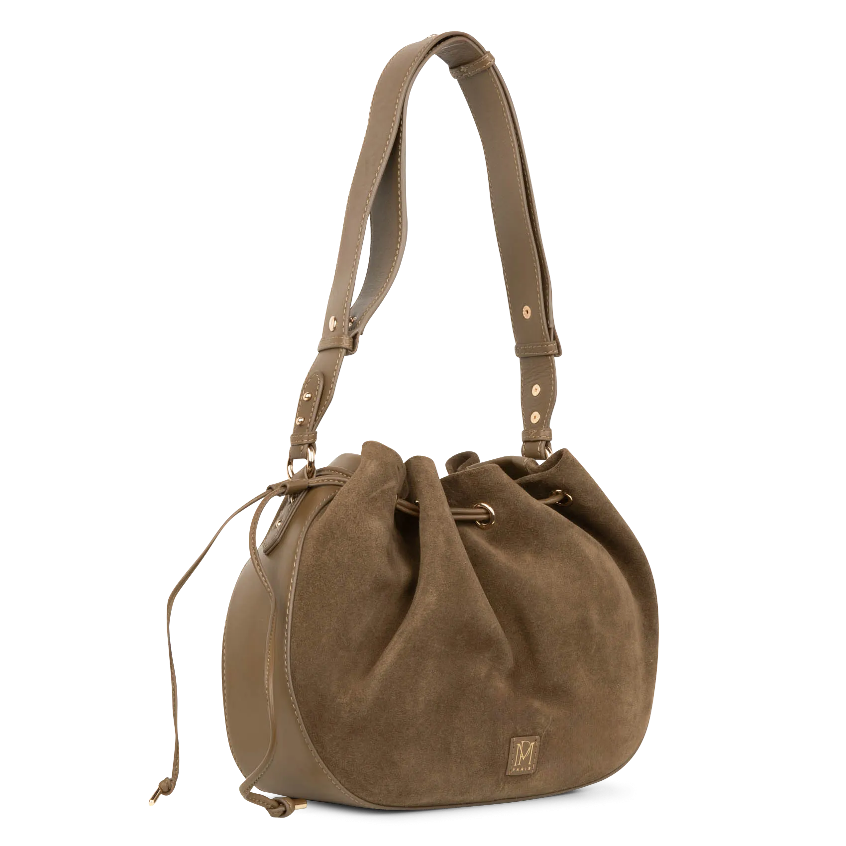  PETITE MENDIGOTE   SAULINE - Borsa in pelle scamosciata | Kaki
