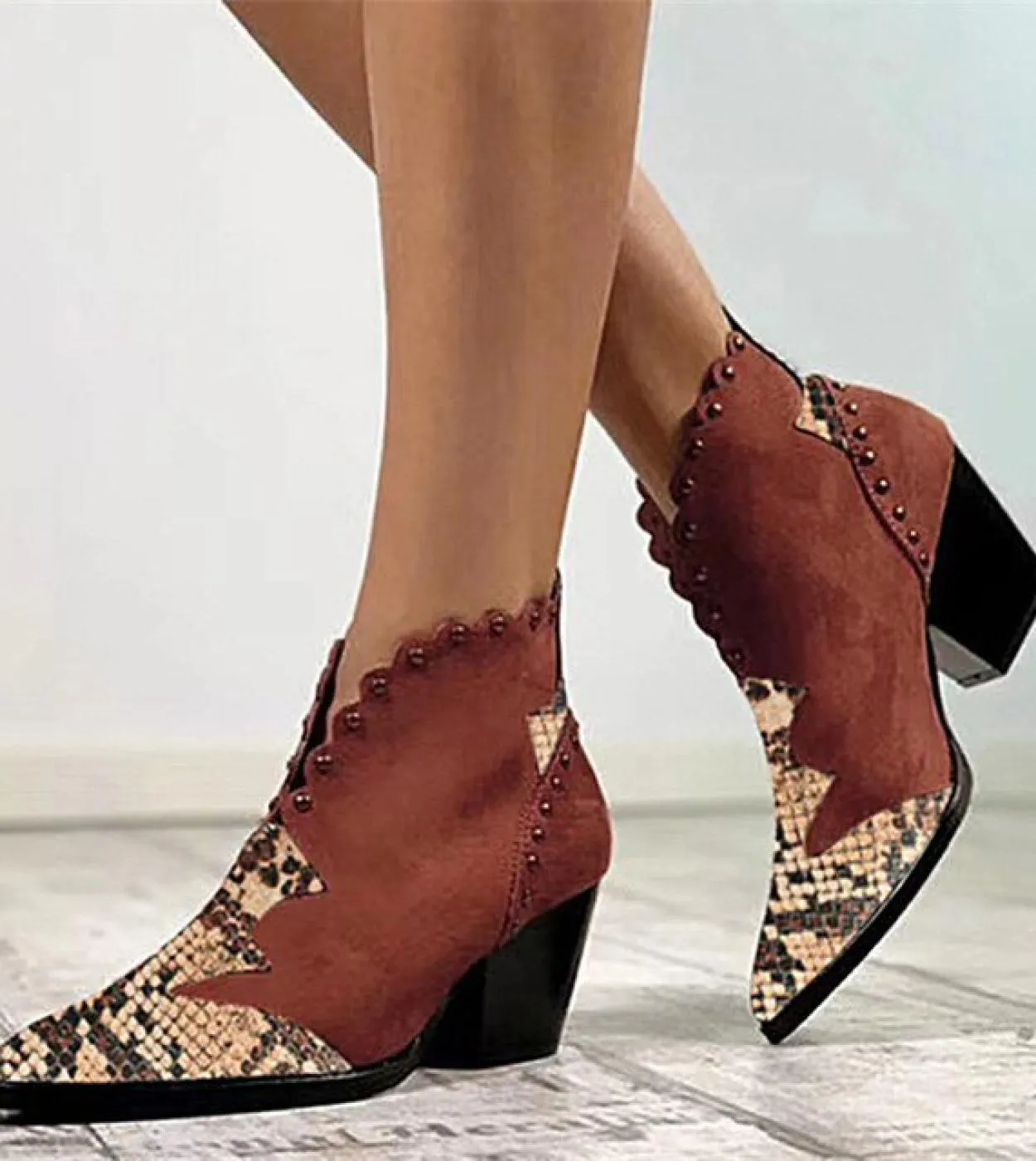 Piattaforma Tacchi spessi Caviglia Stivali da donna Autunno Punta a punta Scava fuori Cerniera Zoccoli Scarpe Moda donna Calzatu