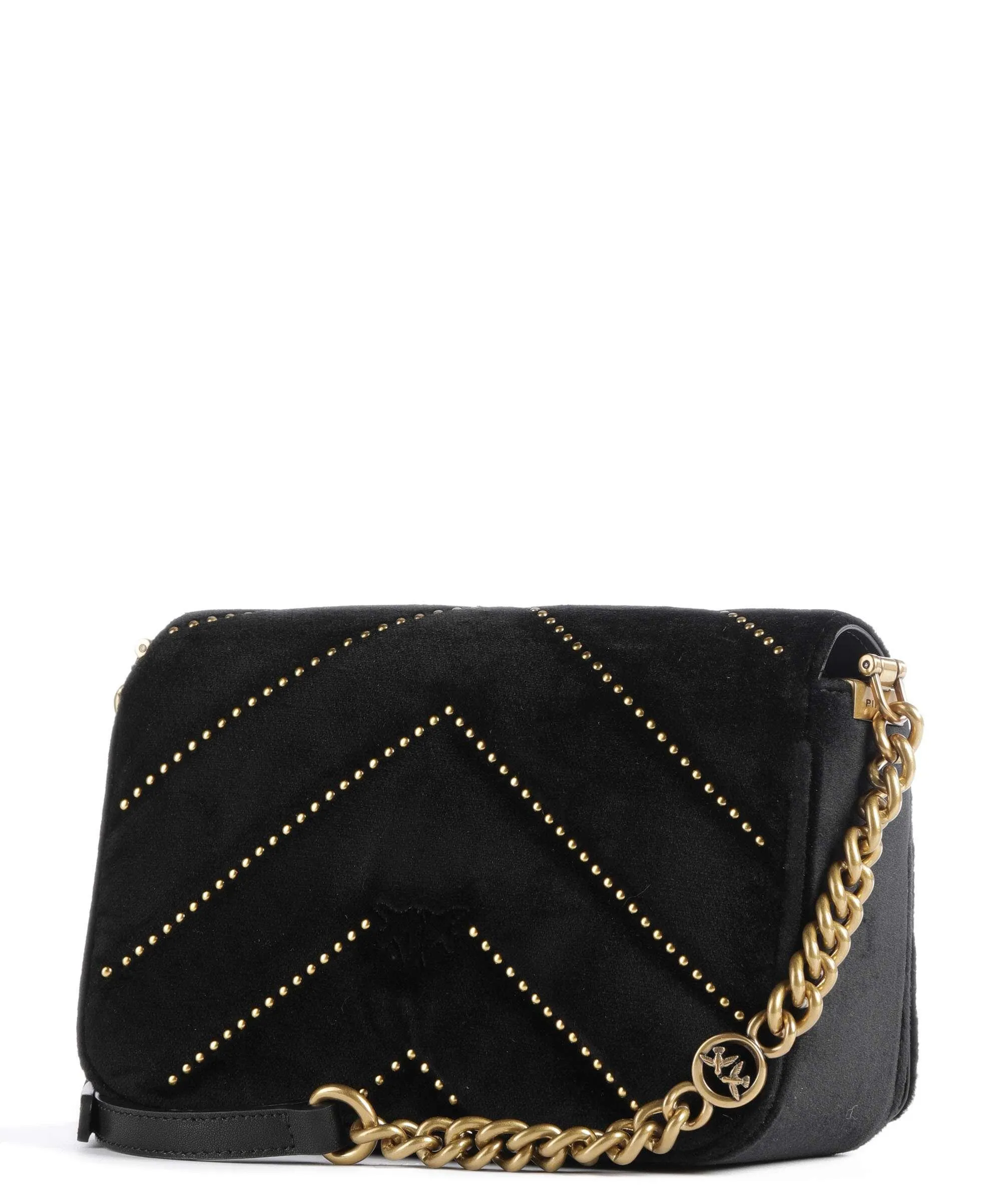  Pinko Love Click Mini Borsa a tracolla cotone nero  
