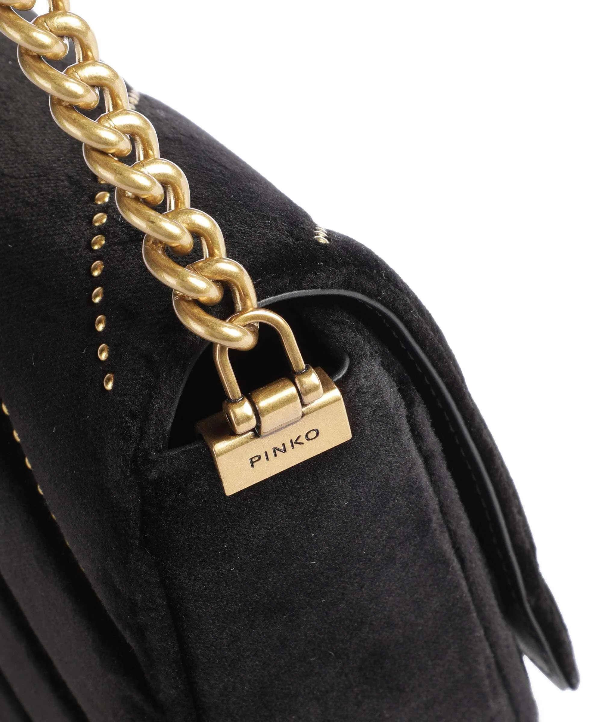  Pinko Love Click Mini Borsa a tracolla cotone nero  