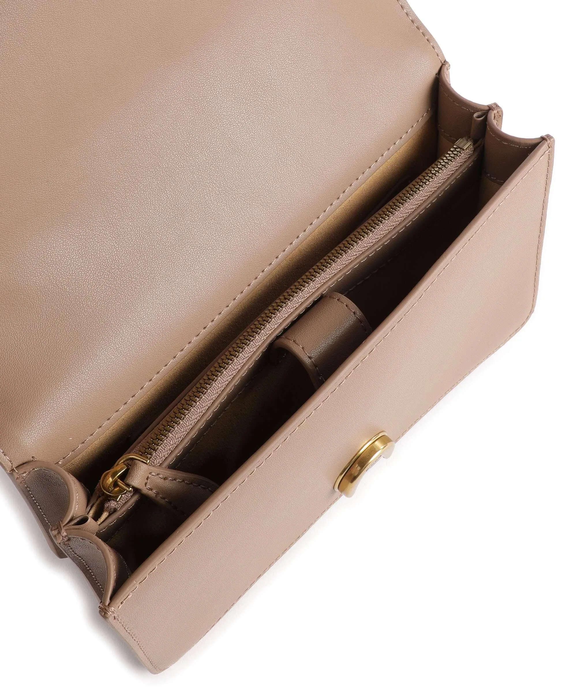  Pinko Love One Mini Borsa a tracolla pelle di vacchetta finemente grana marrone chiaro  