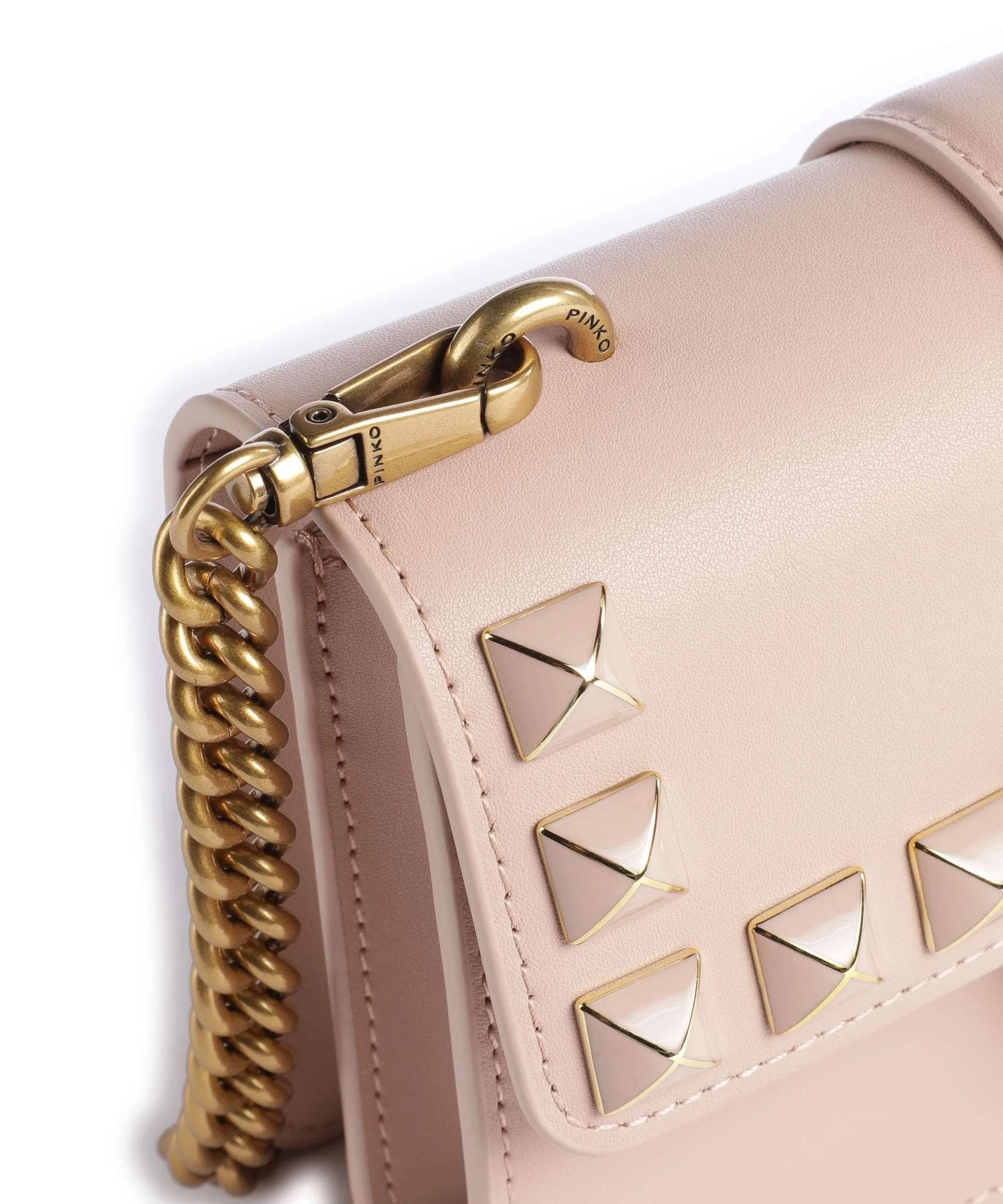  Pinko Love One Mini Borsa a tracolla pelle di vacchetta finemente grana rosa antico  