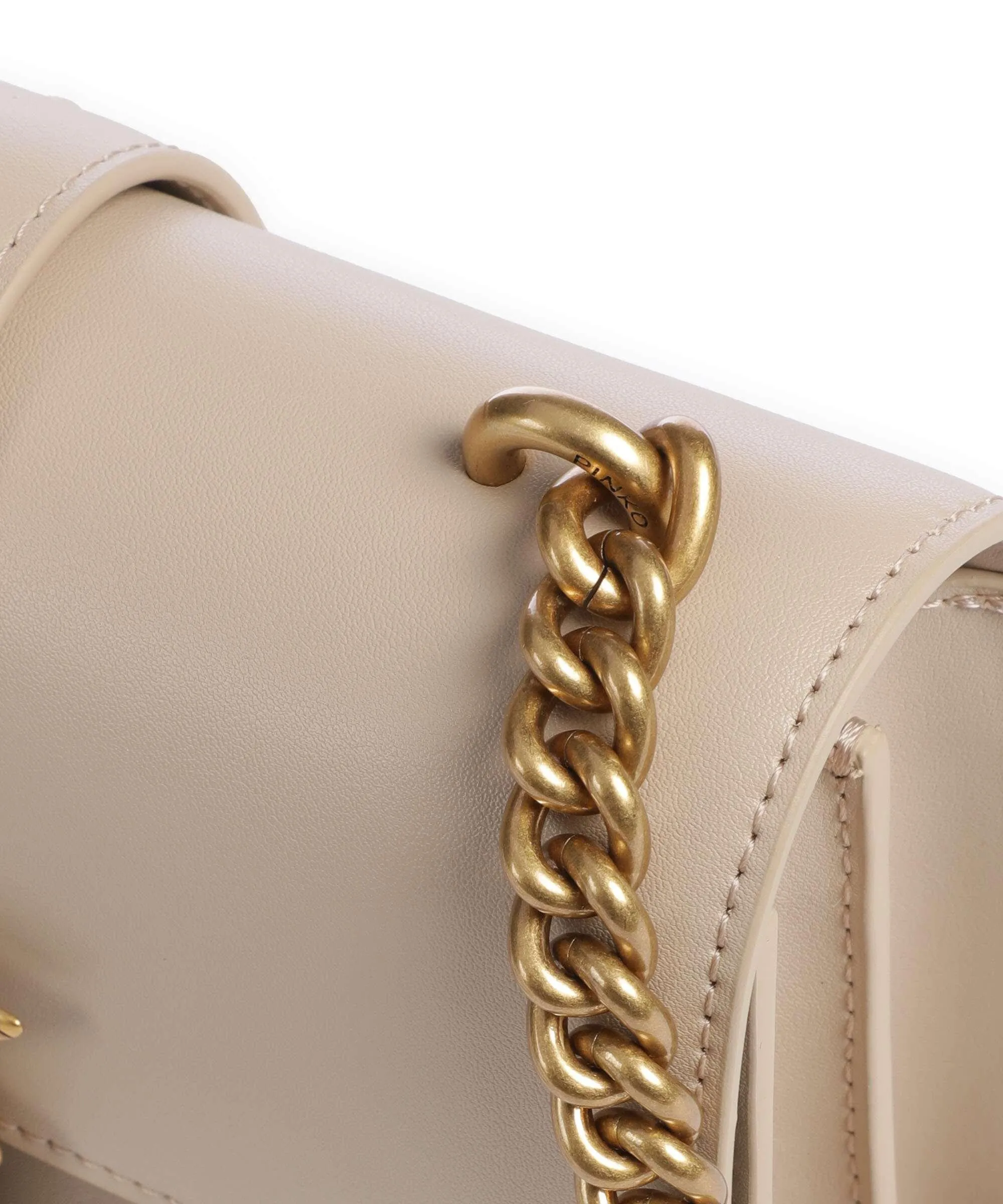  Pinko Love One Mini Borsa a tracolla pelle di vitello finemente grana beige  