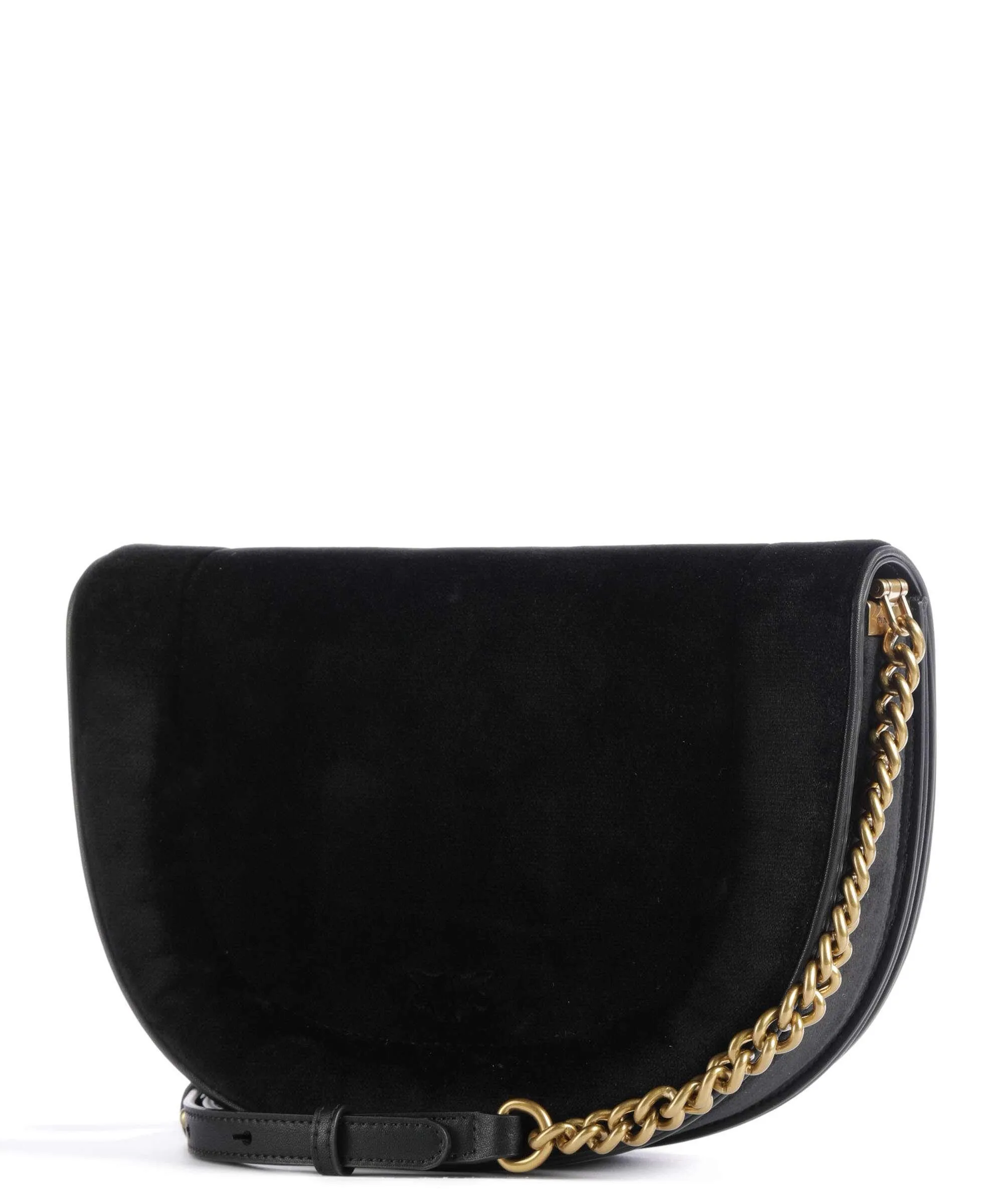  Pinko Love Round Click Classic Borsa a tracolla cotone nero  
