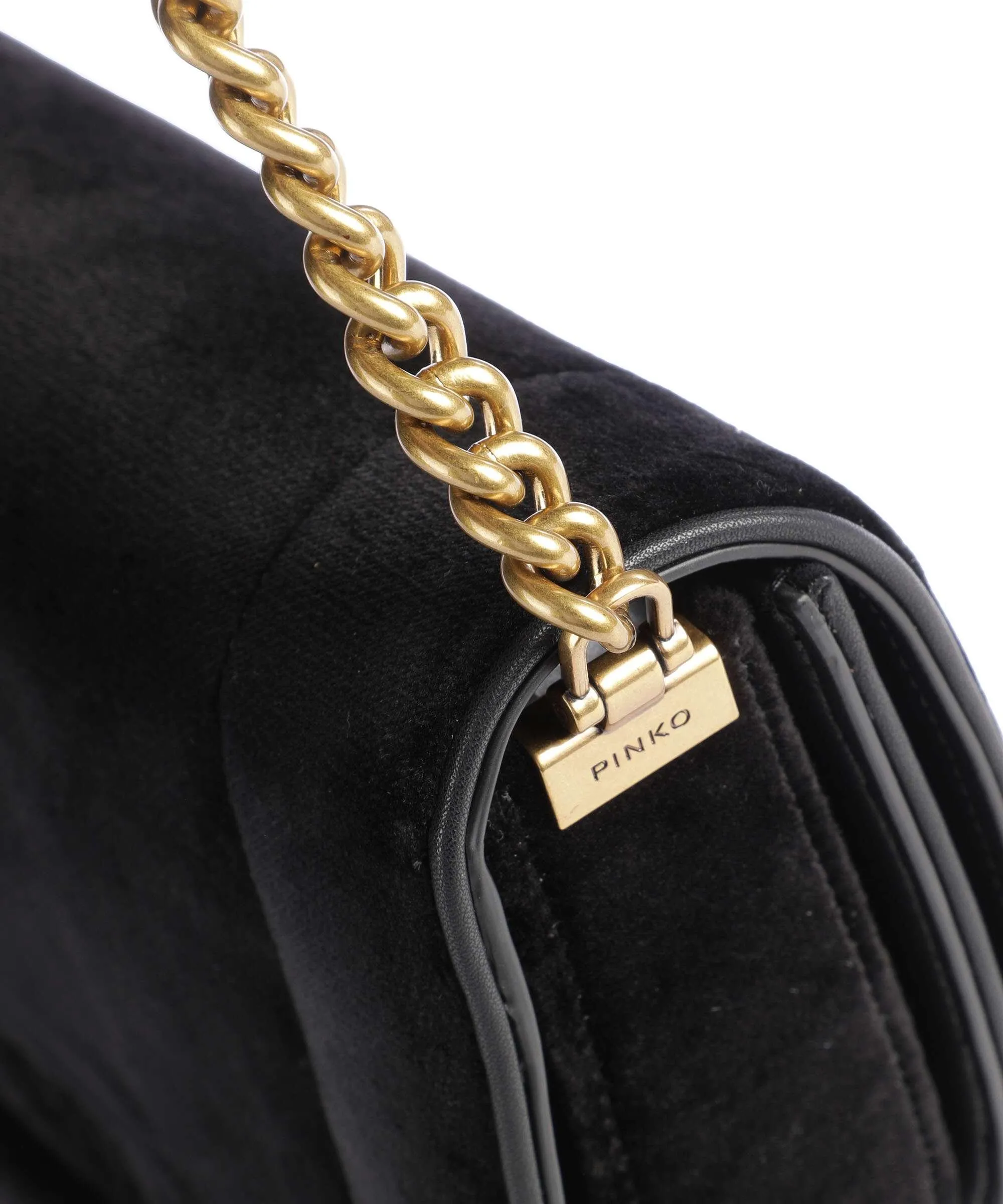  Pinko Love Round Click Classic Borsa a tracolla cotone nero  