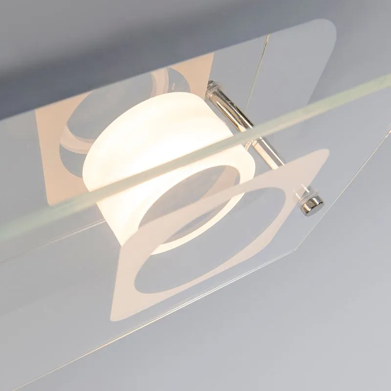 Plafoniera 'Vidrio 2' moderna cromo - include LED / interna