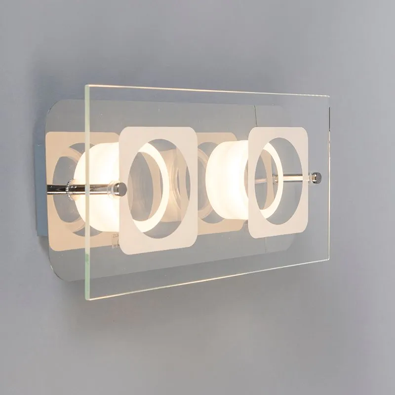Plafoniera 'Vidrio 2' moderna cromo - include LED / interna