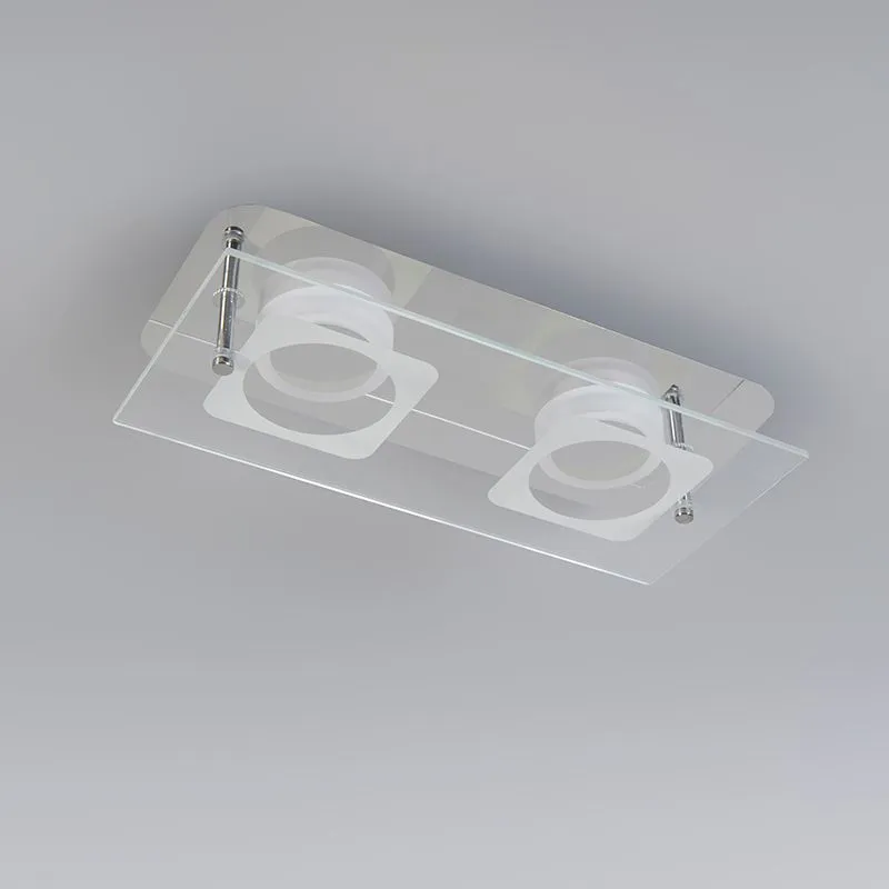 Plafoniera 'Vidrio 2' moderna cromo - include LED / interna