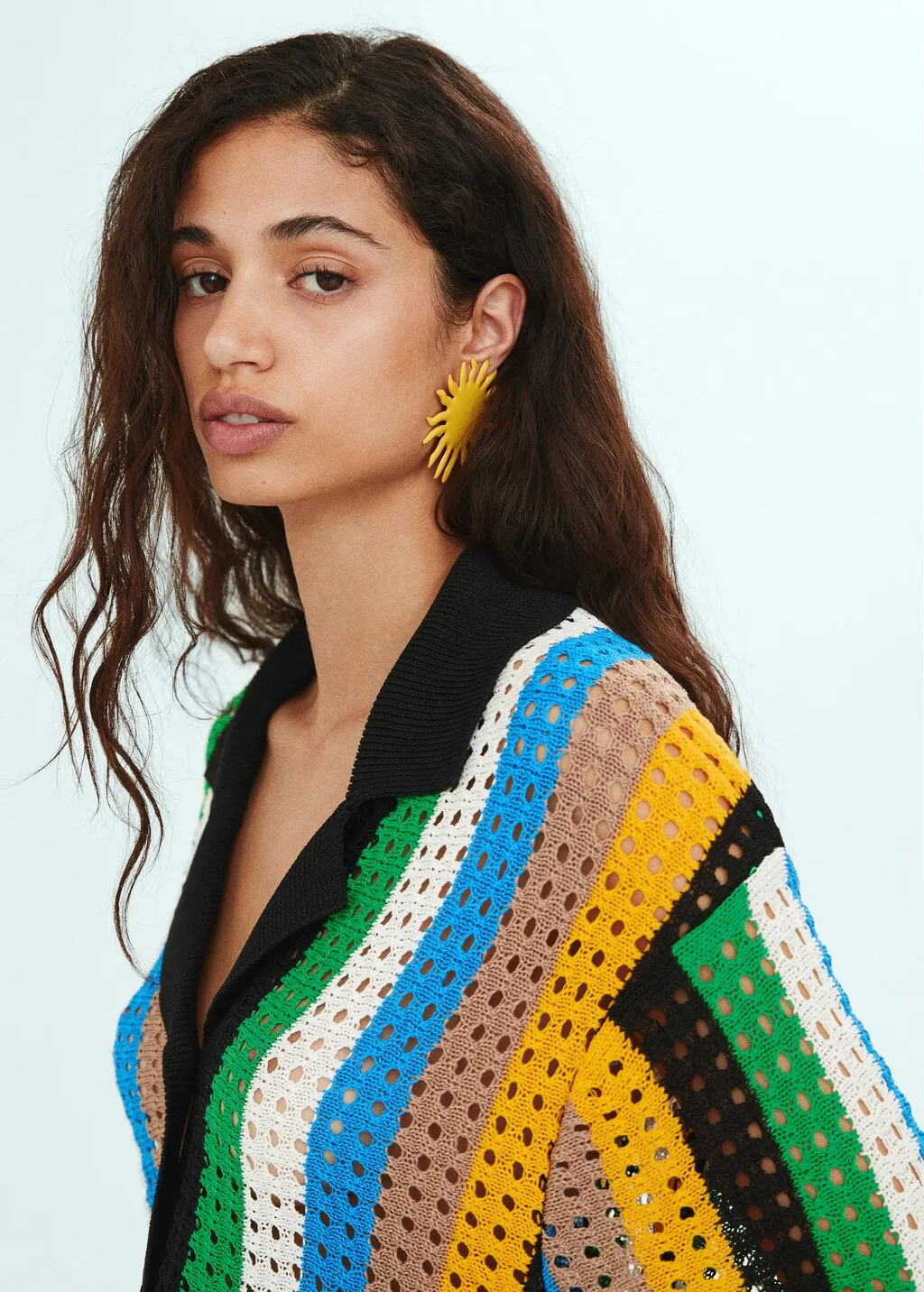 Polo maglia traforata oversize