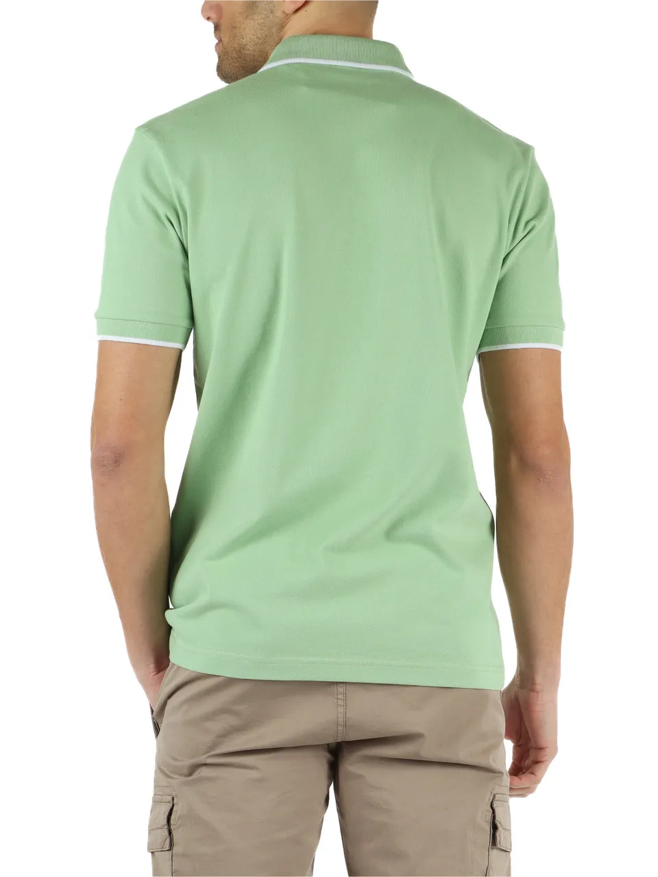 Polo slim fit in cotone piquet con patch logo frontale